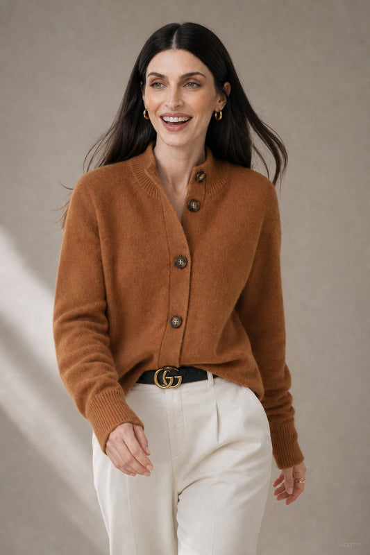 Madison Avenue - Merino Wool Blend Cardigan Sweater with Bold Buttons 0