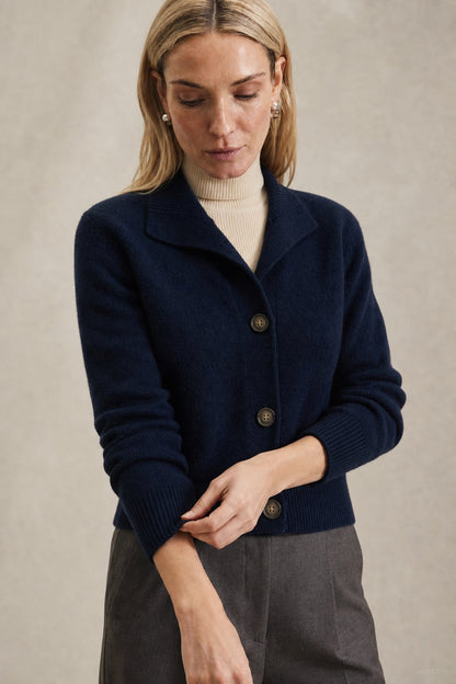 Madison Avenue - Merino Wool Blend Cardigan Sweater with Bold Buttons 4
