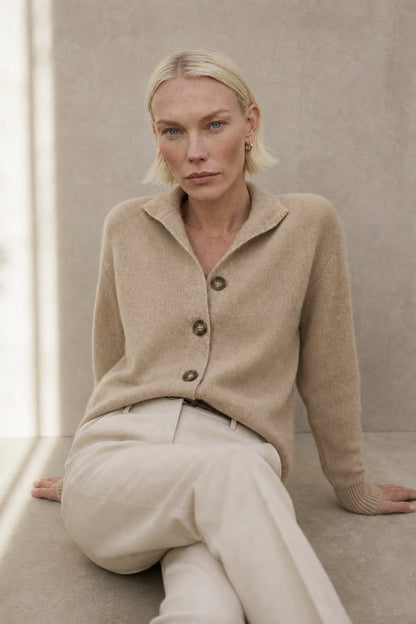 Madison Avenue - Merino Wool Blend Cardigan Sweater with Bold Buttons 5