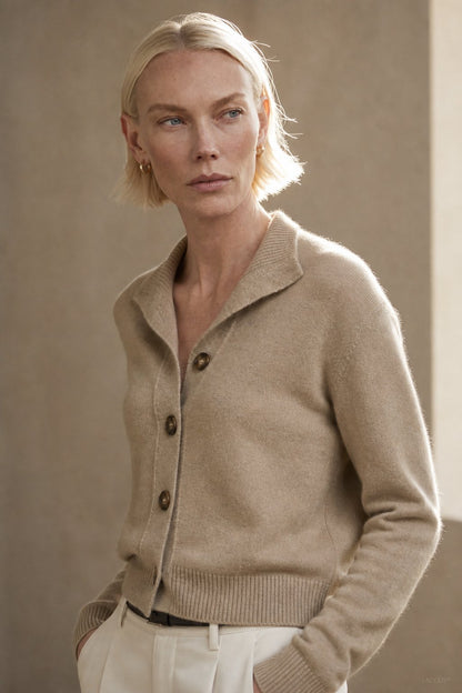 Madison Avenue - Merino Wool Blend Cardigan Sweater with Bold Buttons 7