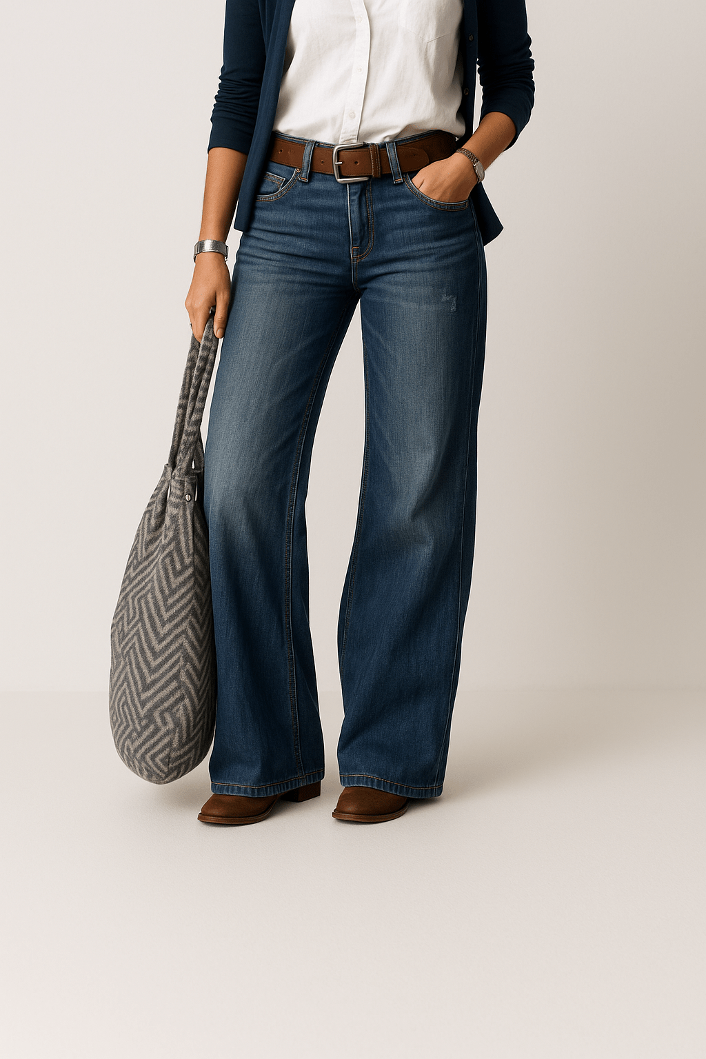 Majken Wide Leg Denim Jeans Comfortable Soft Durable Fabric 0