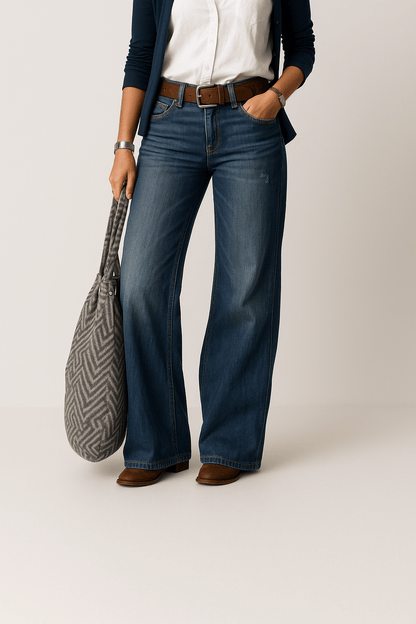Majken Wide Leg Denim Jeans Comfortable Soft Durable Fabric 0