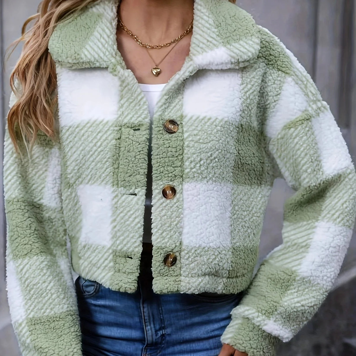 Marnie women's cropped plaid jacket