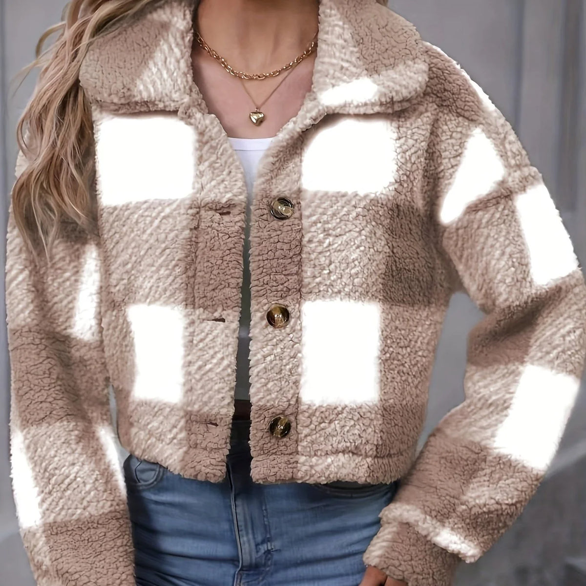 Marnie women's cropped plaid jacket