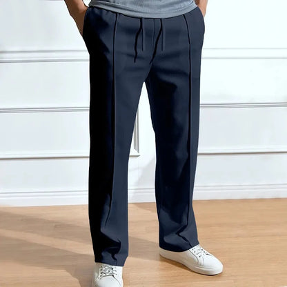 Men's slim-fit trousers with elastic waist