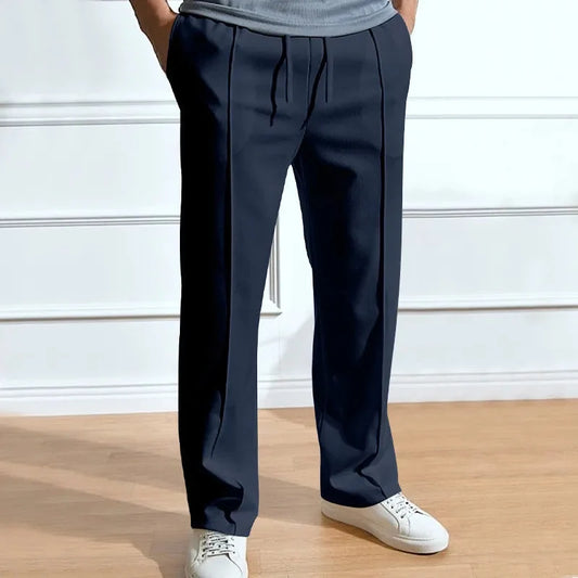 Men's slim-fit trousers with elastic waist