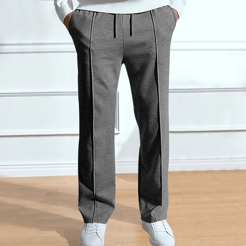 Men's slim-fit trousers with elastic waist