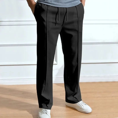 Men's slim-fit trousers with elastic waist