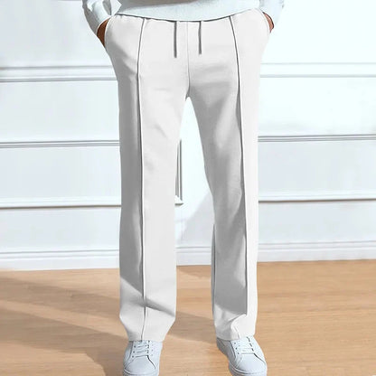 Men's slim-fit trousers with elastic waist