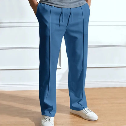 Men's slim-fit trousers with elastic waist