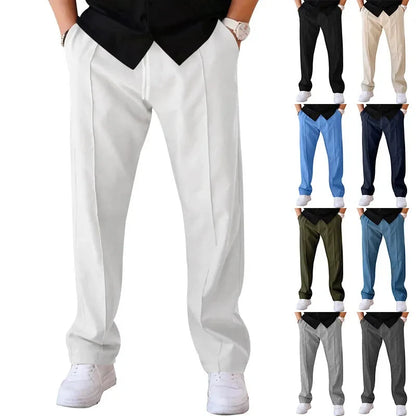 Men's slim-fit trousers with elastic waist