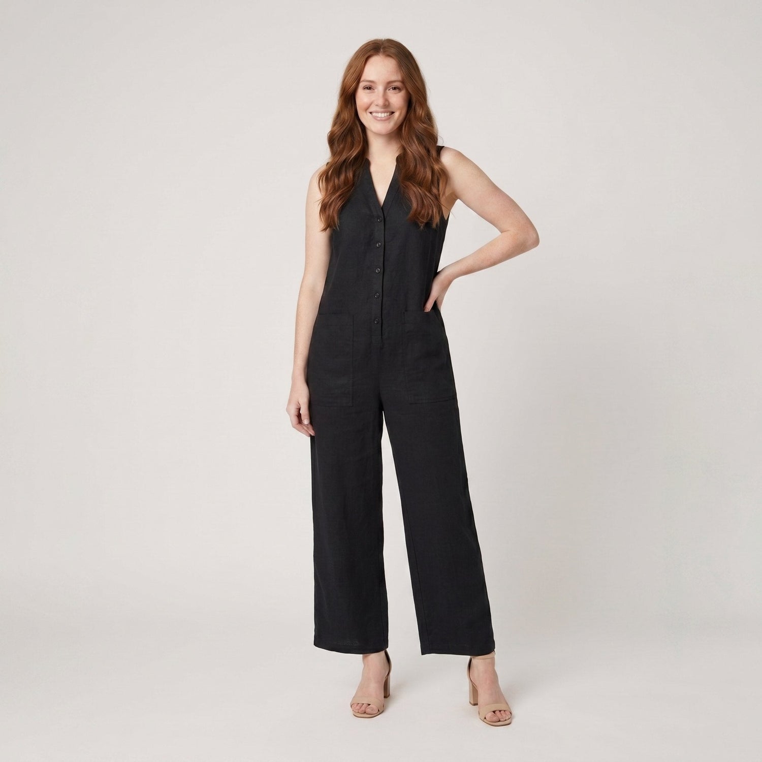 Mila | Jumpsuit Women Linen Blend, Elegant Sleeveless Design 0