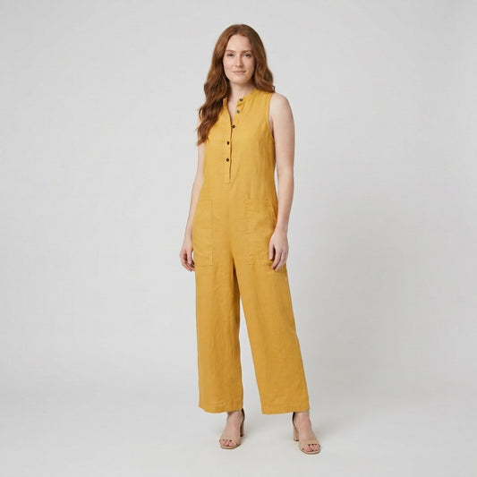 Mila | Jumpsuit Women Linen Blend, Elegant Sleeveless Design 1