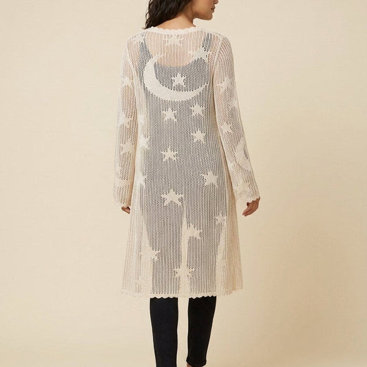 Mira Lace Duster - Longline Boho Duster Clothing with Celestial Pattern 1