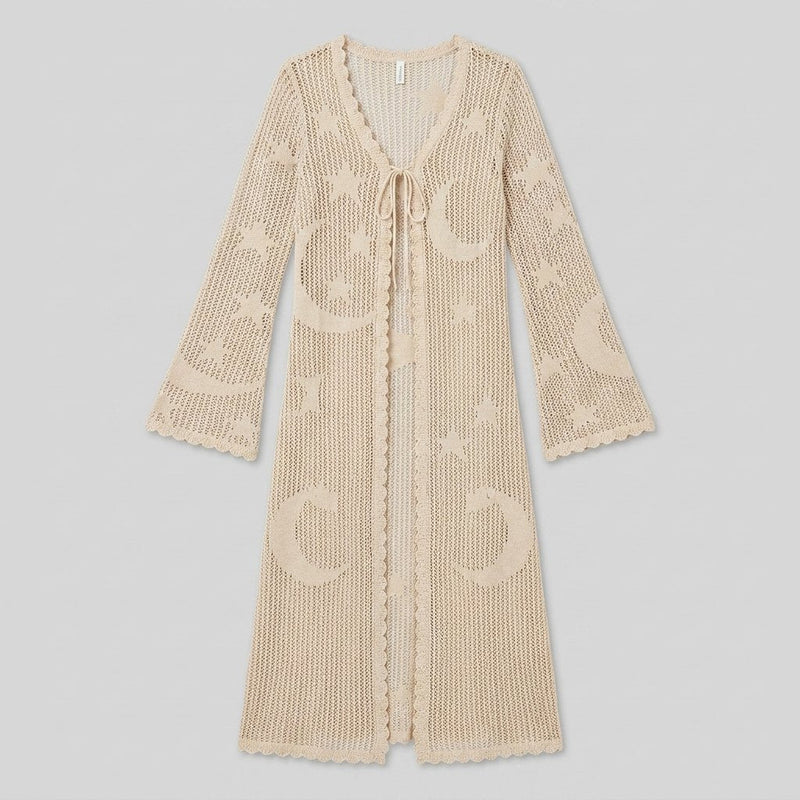 Mira Lace Duster - Longline Boho Duster Clothing with Celestial Pattern 2