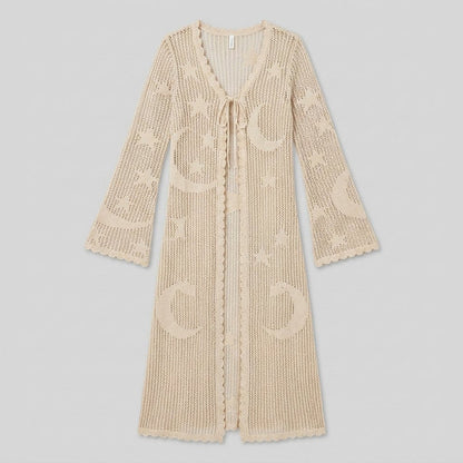 Mira Lace Duster - Longline Boho Duster Clothing with Celestial Pattern 2