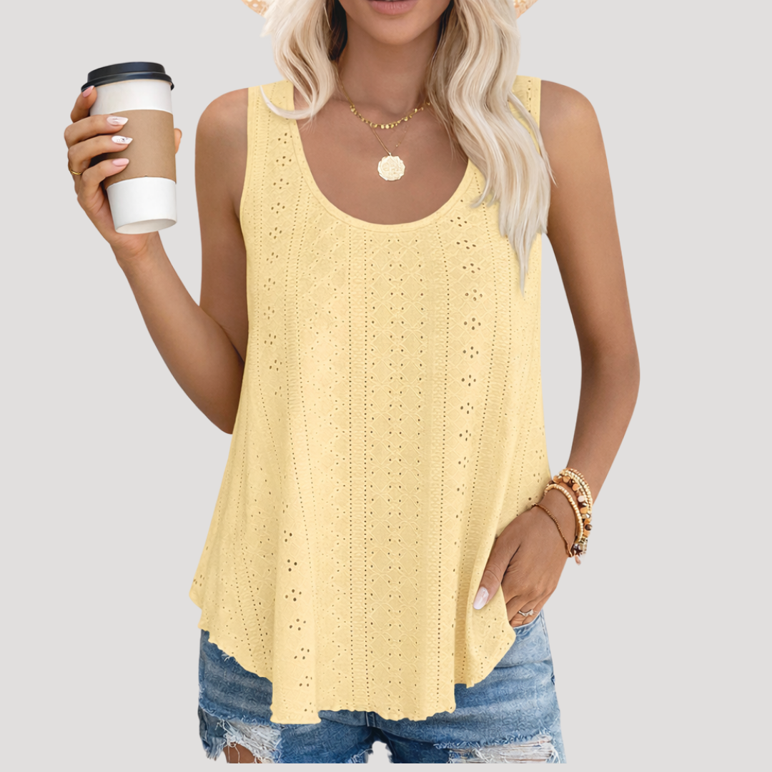 Miriam | Women's Eyelet Sleeveless Tank Top 5