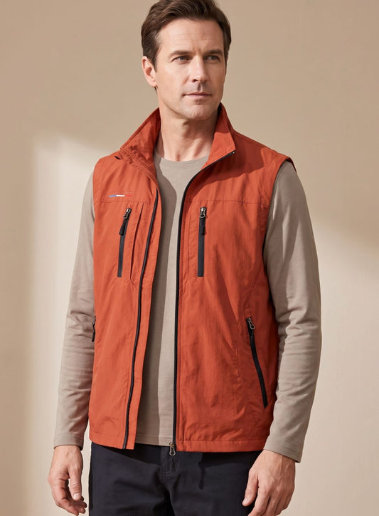 Nathan Outdoor Cargo Vest - Sleeveless Design with Multi-Zip Pockets and Breathable Mesh Lining 0