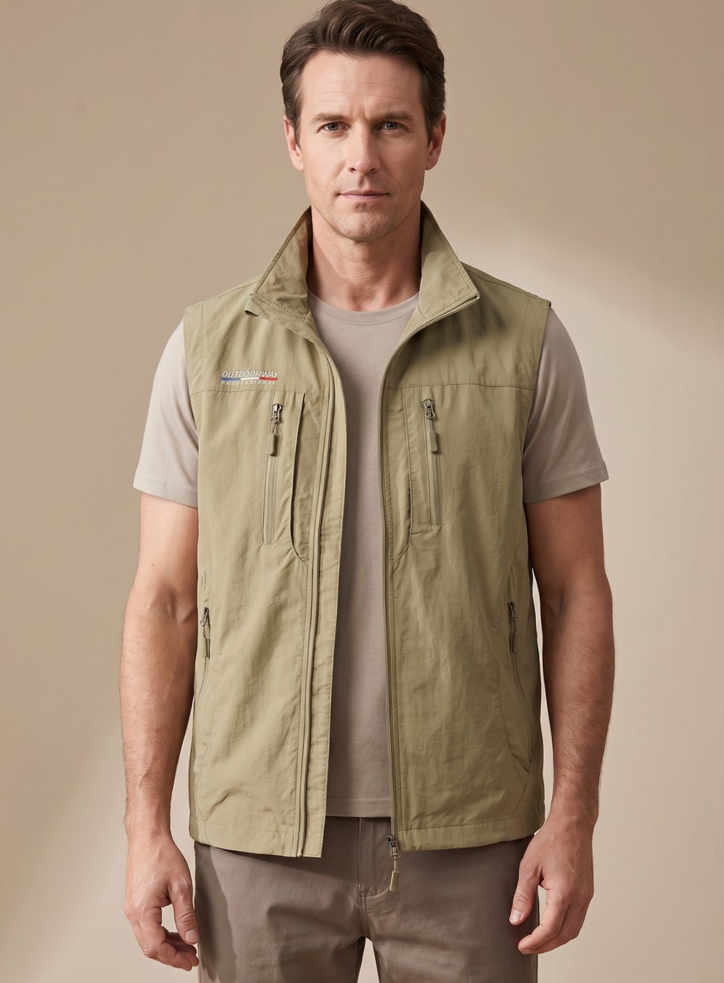 Nathan Outdoor Cargo Vest - Sleeveless Design with Multi-Zip Pockets and Breathable Mesh Lining 3