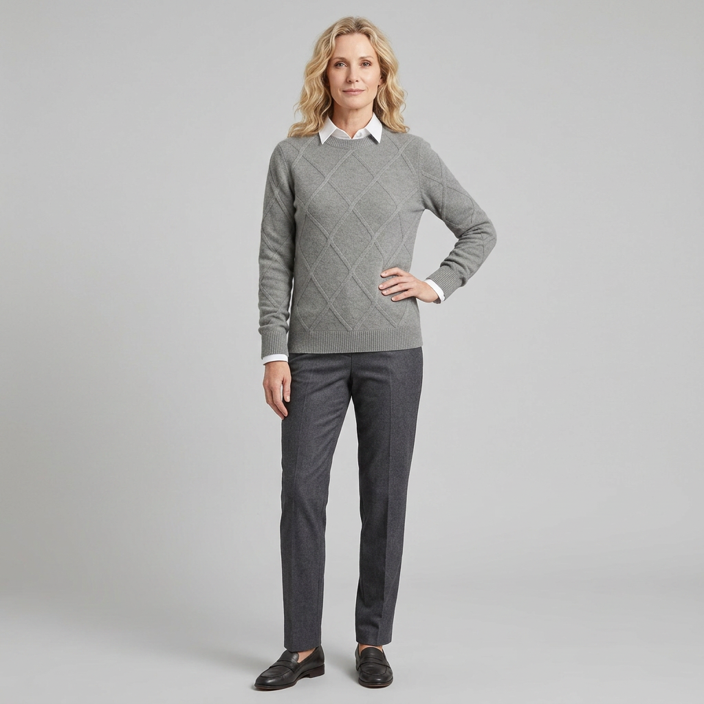 Nexus Cashmere Sweater - Soft Warm Blend With Ribbed Cuffs & Hem 2
