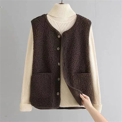 Norah Ribbed Knit Vest - Soft Button-Up Sweater Vest for Layering and Style 1