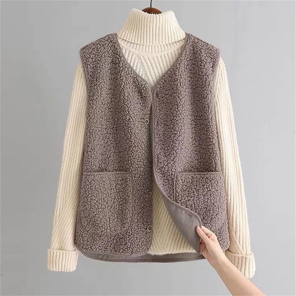 Norah Ribbed Knit Vest - Soft Button-Up Sweater Vest for Layering and Style 2
