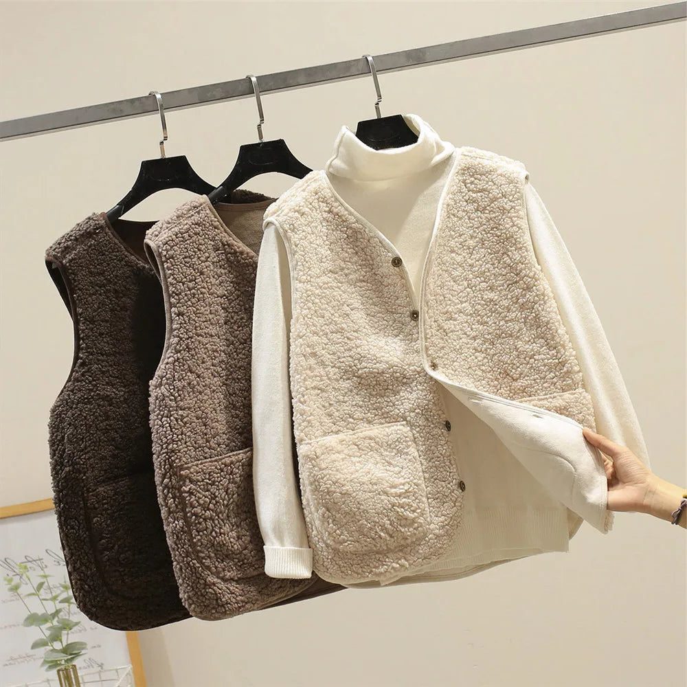 Norah Ribbed Knit Vest - Soft Button-Up Sweater Vest for Layering and Style 5