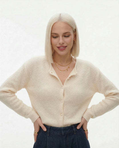 Nordic Knit - Long Cardigan Sweater in Mohair Blend for Effortless Layering 7