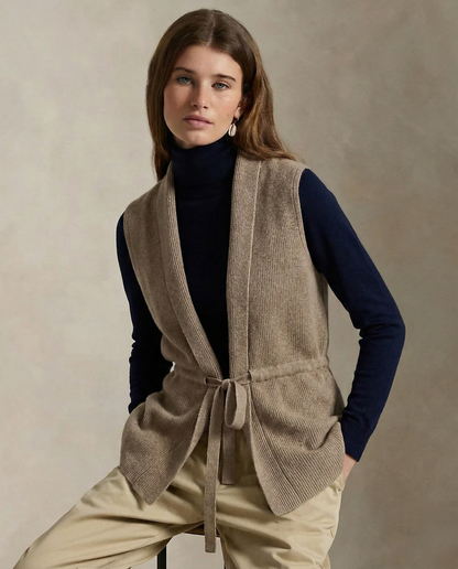 Nordsätern Merino Wool Cashmere Blend Vest with Adjustable Waist Tie 0