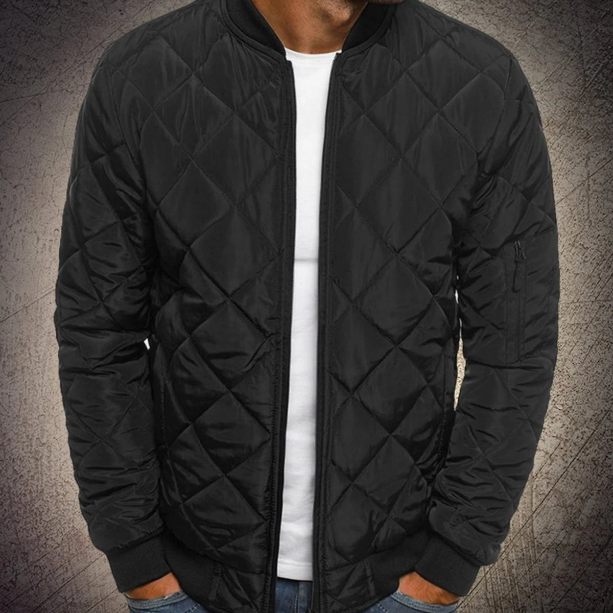 Oliver men's quilted polyester bomber jacket