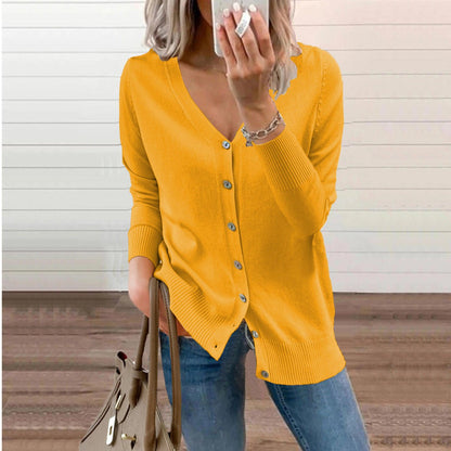 Olivia Knit Cardigan Sweater - Soft V-Neck Button-Front Long Cardigan for Comfortable Layering 3