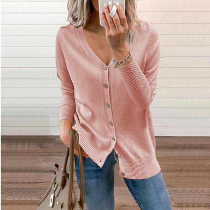 Olivia Knit Cardigan Sweater - Soft V-Neck Button-Front Long Cardigan for Comfortable Layering 4