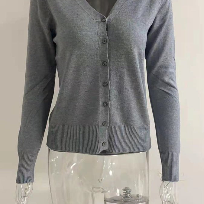 Olivia Knit Cardigan Sweater - Soft V-Neck Button-Front Long Cardigan for Comfortable Layering