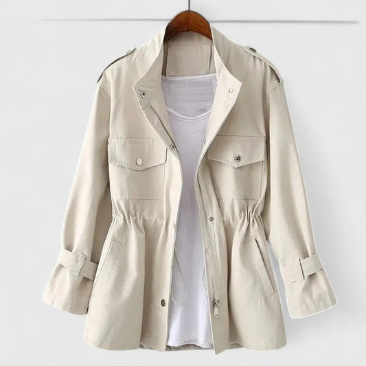 Olivia Utility Jacket - Durable Mid-Length Design with Drawstring Waist and Snap Pockets 0
