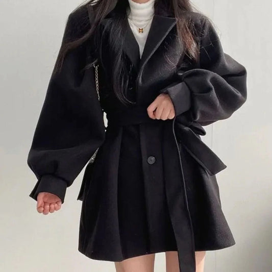 Olivia women's wool-look belted A-line coat