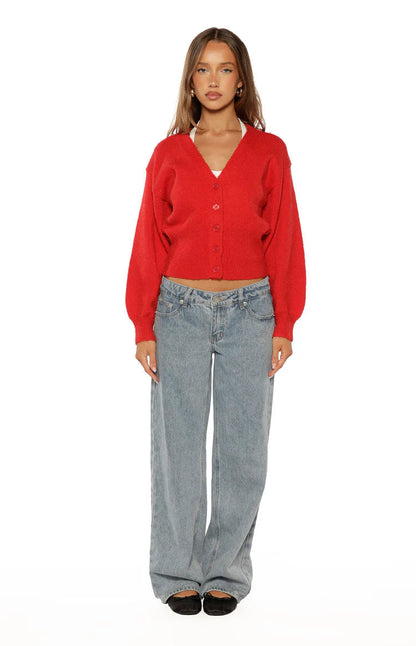 Oversized Knit Cardigan Sweater with Button Front and V-Neck for Cozy Style 6