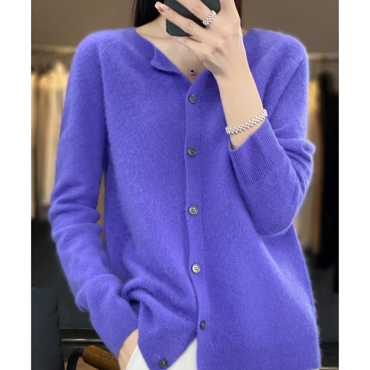 Oversized Merino Wool Cardigan Sweater with Button-Front Closure - Cozy Layering Essential 2