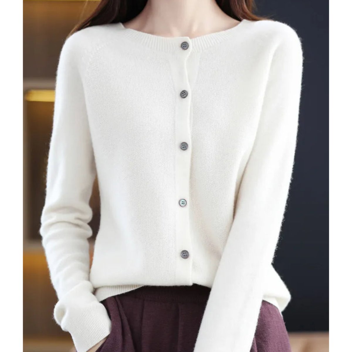 Oversized Merino Wool Cardigan Sweater with Button-Front Closure - Cozy Layering Essential 4