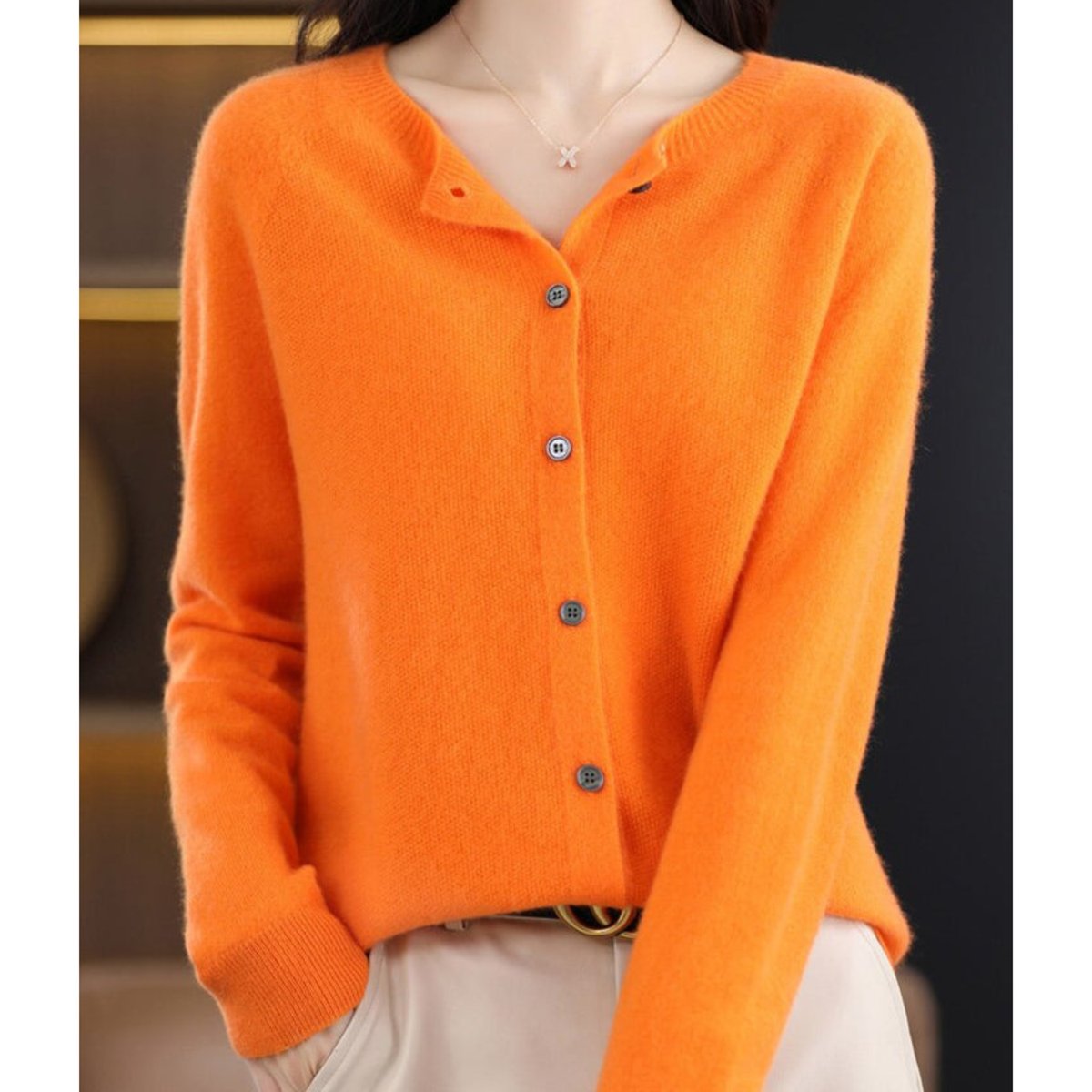 Oversized Merino Wool Cardigan Sweater with Button-Front Closure - Cozy Layering Essential 7