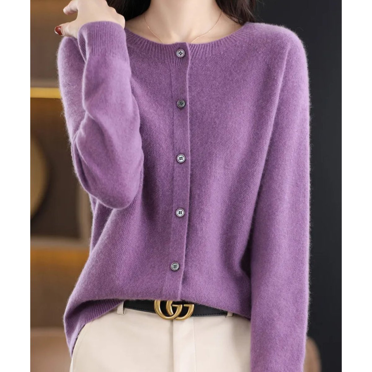Oversized Merino Wool Cardigan Sweater with Button-Front Closure - Cozy Layering Essential 8