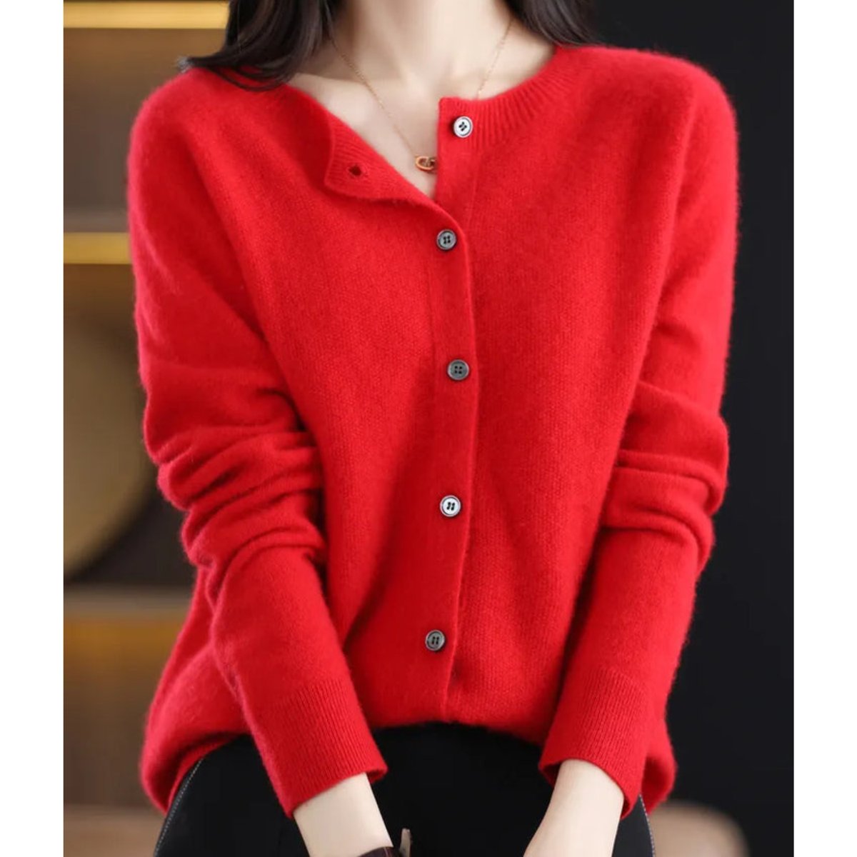 Oversized Merino Wool Cardigan Sweater with Button-Front Closure - Cozy Layering Essential 9