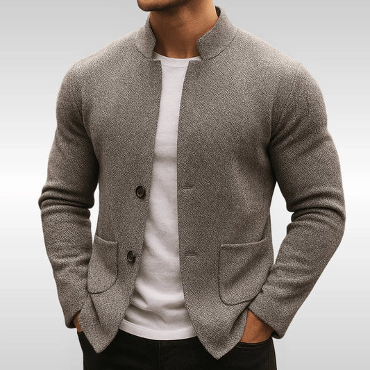 Owen Quilted Jacket - Relaxed Fit with Mandarin Collar & Button Front 0