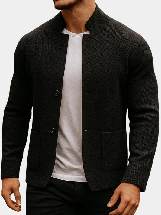 Owen Quilted Jacket - Relaxed Fit with Mandarin Collar & Button Front 1