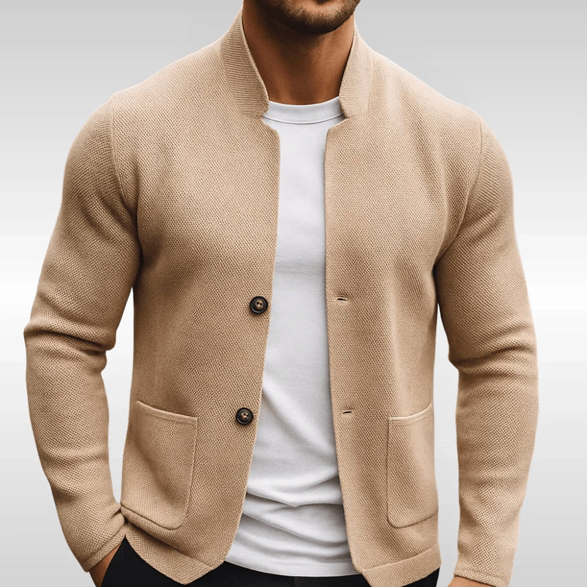 Owen Quilted Jacket - Relaxed Fit with Mandarin Collar & Button Front 3