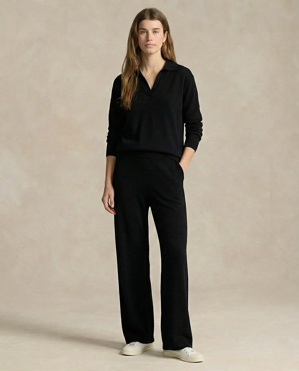 Palermo Knit Set with Polo Collar Sweater & High-Waist Harem Pants 7