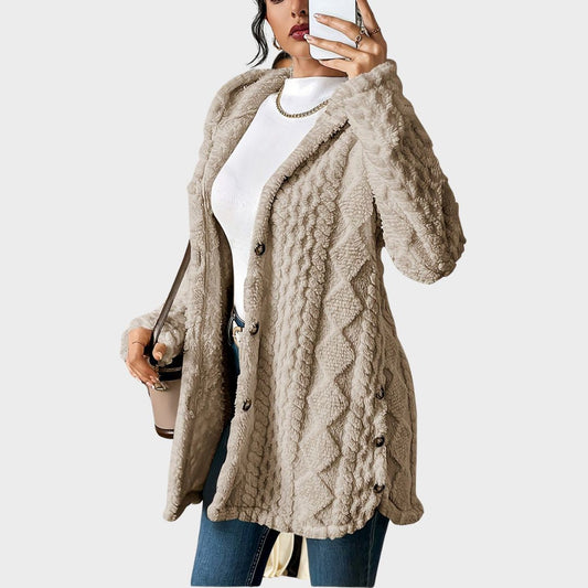 Plush Hooded Cardigan Sweater - Ultra-Soft Long Cardigan with a Hood 1