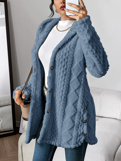 Plush Hooded Cardigan Sweater - Ultra-Soft Long Cardigan with a Hood 2
