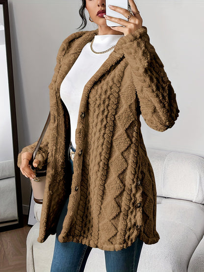 Plush Hooded Cardigan Sweater - Ultra-Soft Long Cardigan with a Hood 3