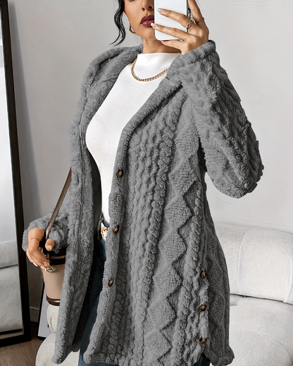 Plush Hooded Cardigan Sweater - Ultra-Soft Long Cardigan with a Hood 4