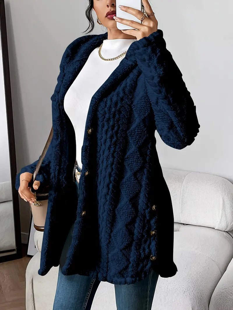 Plush Hooded Cardigan Sweater - Ultra-Soft Long Cardigan with a Hood 6